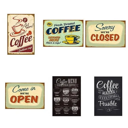 Yesbay Vintage Metal Tin Coffee Sign Plaque Poster Bar Wall Pub Home Club Kitchen Decor 1#