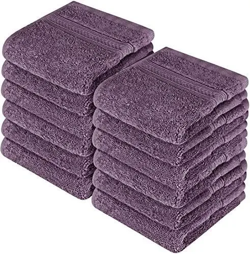 Utopia Towels 12 Pack Premium Wash Cloths Set (12 x 12 Inches) 100% Cotton Ring Spun, Highly Absorbent and Soft Feel Washcloths for Bathroom, Spa, Gym, and Face Towel (Black)