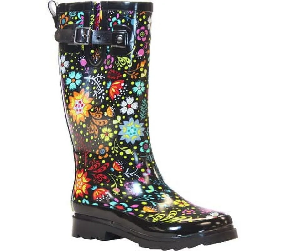 Western Chief Women's Garden Play Rain Boots, Black, 6