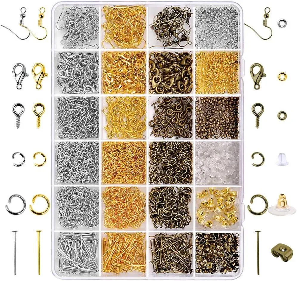 Paxcoo 2880 Pcs Jewelry Making Findings Supplies Kit with Open Jump Rings ...