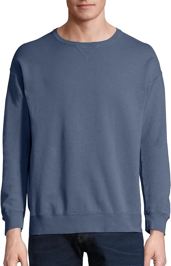 Hanes Originals Fleece, Garment Dyed Pullover, Crewneck Sweatshirts for Men