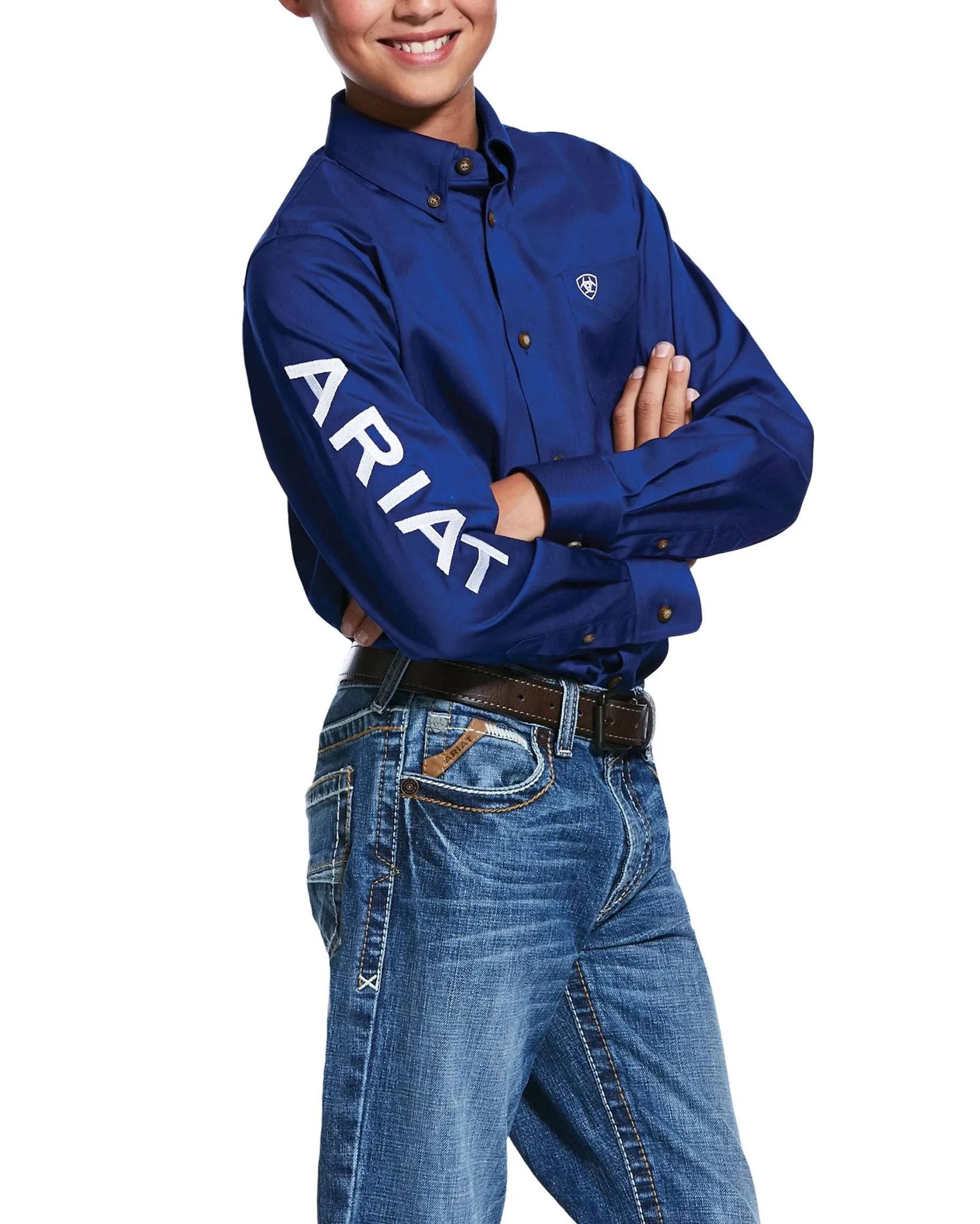 Ariat Boys Team Logo Twill Classic Fit Shirt