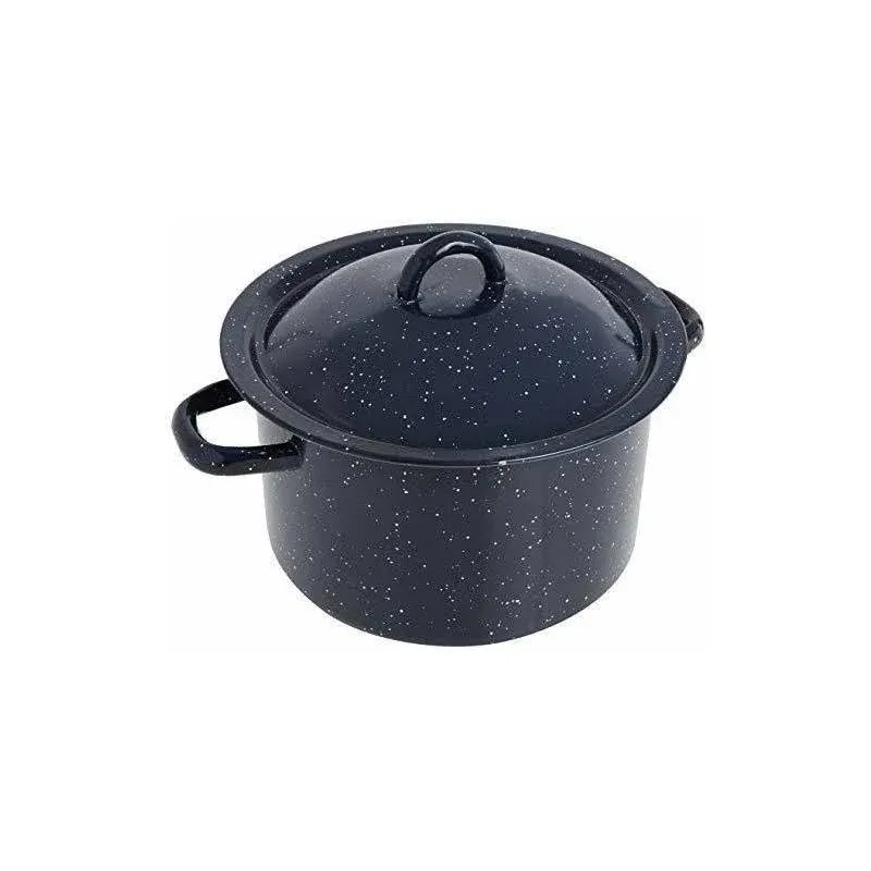 IMUSA USA C20666-1063310W Speckled Stock Pot with Lid 6-Quart Blue