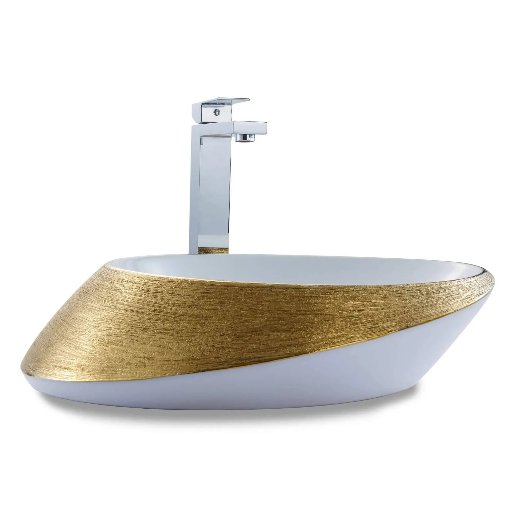 Fine Fixtures Luxury Vessel, Oval 20"x15", Brushed Gold