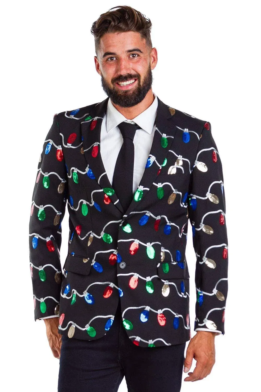 Tipsy Elves Men's Colorful Allover Sequin Blazers - Shiny Holiday New Years Ever Jackets