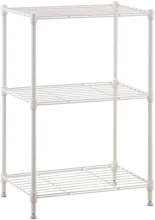 MZG Wire Storage Shelving 3-Tier Utility Shelving Unit Steel Organizer Wire Rack for Home,Kitchen,Office,White (18-in W x 12-in D x 26-in H)