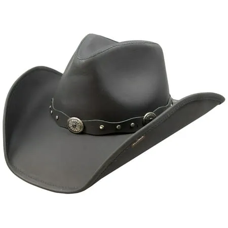 Stetson Roxbury Black Distressed Shapeable Leather Cowboy Western Hat - Large