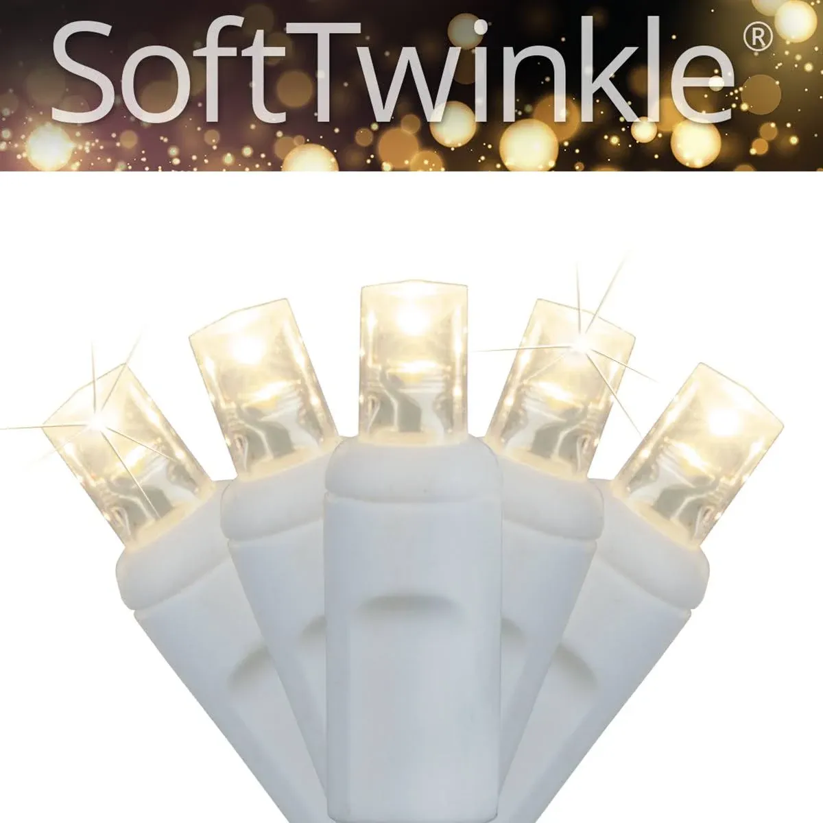 SoftTwinkle Slow Twinkling Christmas Lights, Soft Twinkle String Lights Pulsing Christmas Lights (50 Lights, 17 Ft, Cool White)