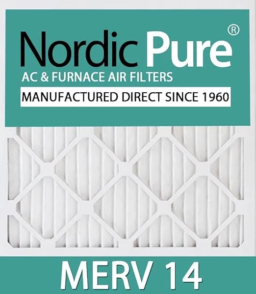 Nordic Pure 20x20x1 MERV 14 Pleated AC Furnace Air Filters 12 Pack