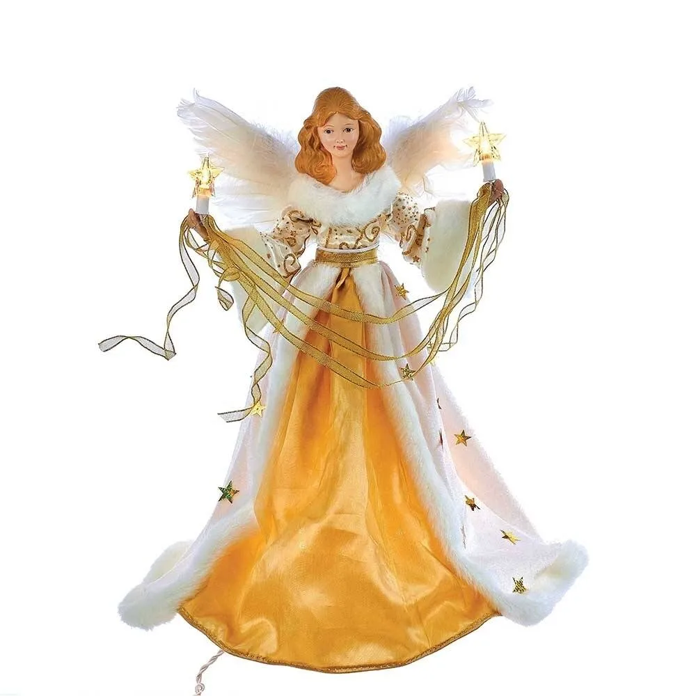 Kurt Adler 10-Light 14-inch Gold Angel Treetop