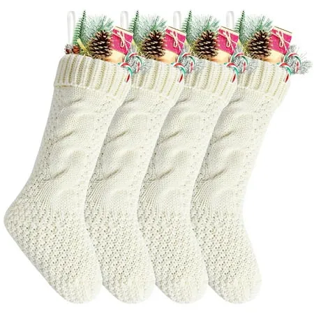 Cpdd Large Knitted Christmas Stockings