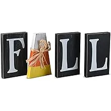 Wooden Fall Shelf Blocks - Rustic Wooden Painted Candy Corn Shelf Sitters