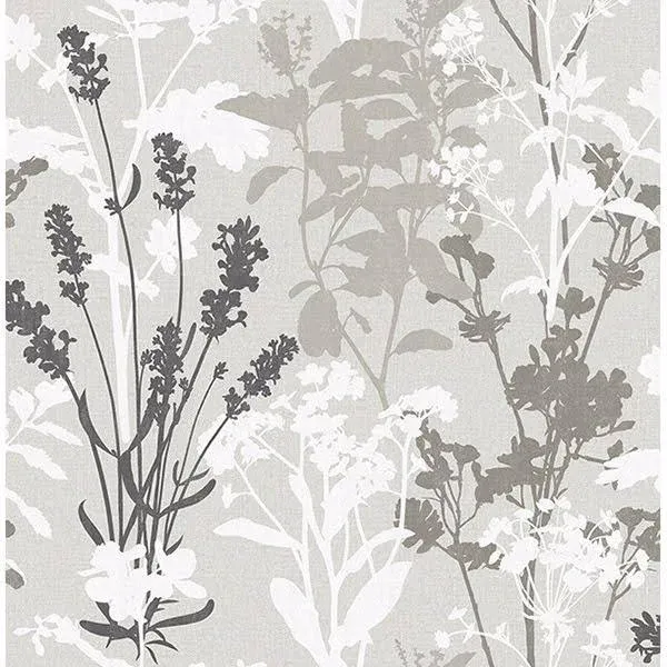 Advantage Pippin Grey Wild Flowers Wallpaper