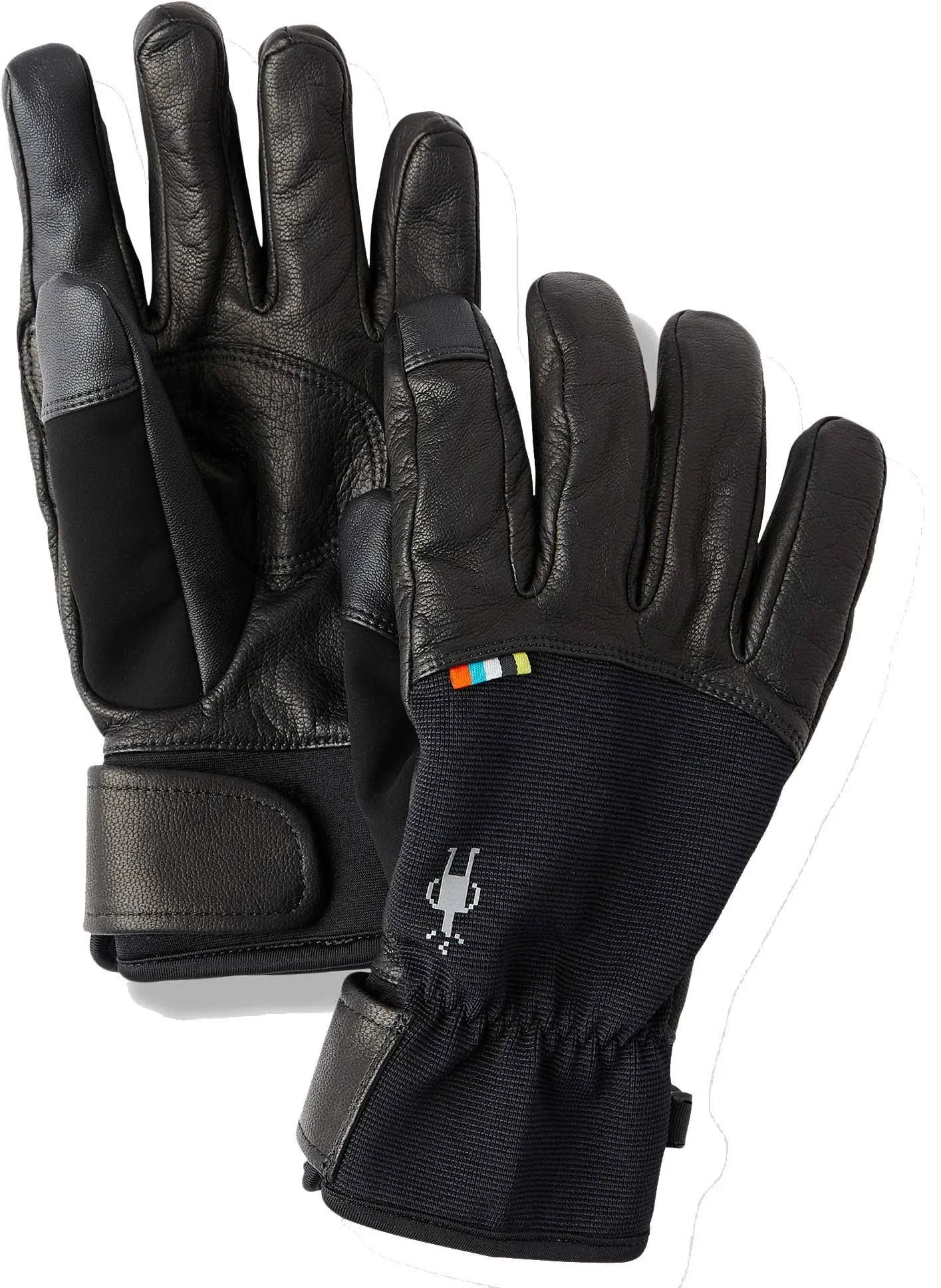 SmartWool Women&#039;s Black PhD Spring Gloves Goat Leather Wool ~ Size XS