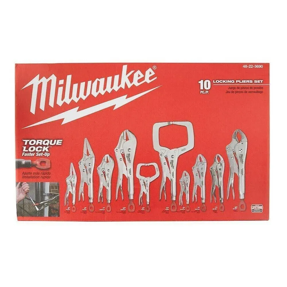 Milwaukee 48-22-3690 Torque Lock Locking Pliers Kit (10-Piece)