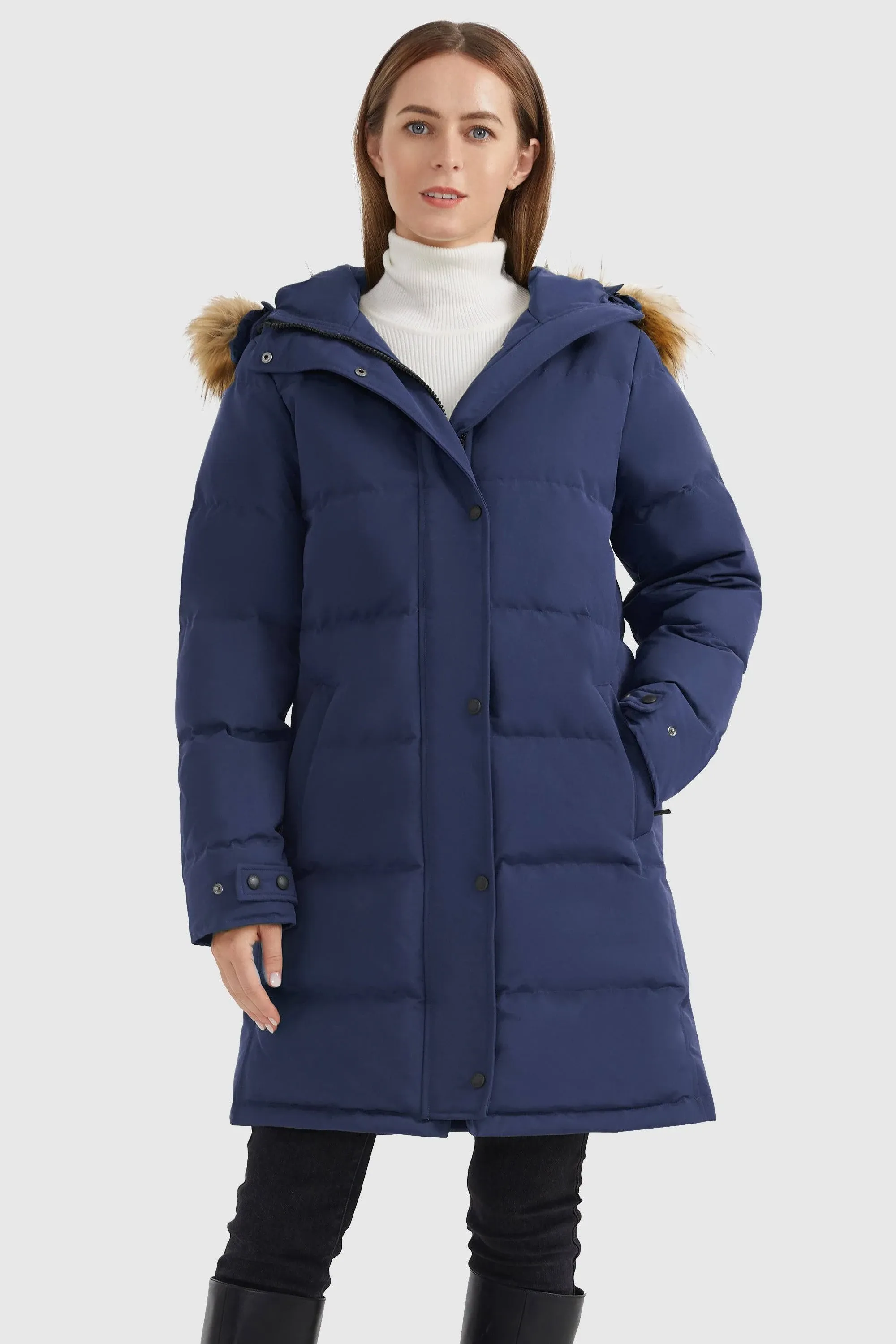 Orolay Women's Drawstring Hooded Thickened Puffer Down Coat