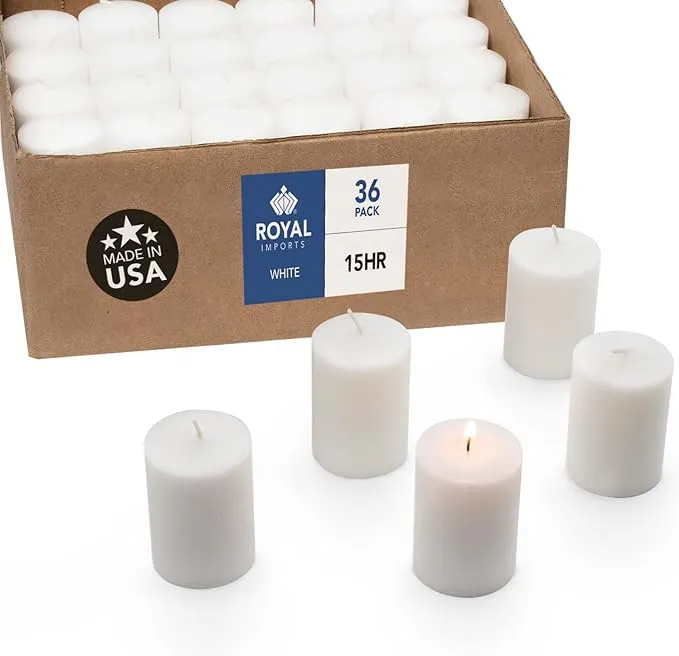 Royal Imports Votive Candle, Unscented Ivory Wax, Box of 36, for Wedding, Birthday, Holiday & Home Decoration (15 Hour)