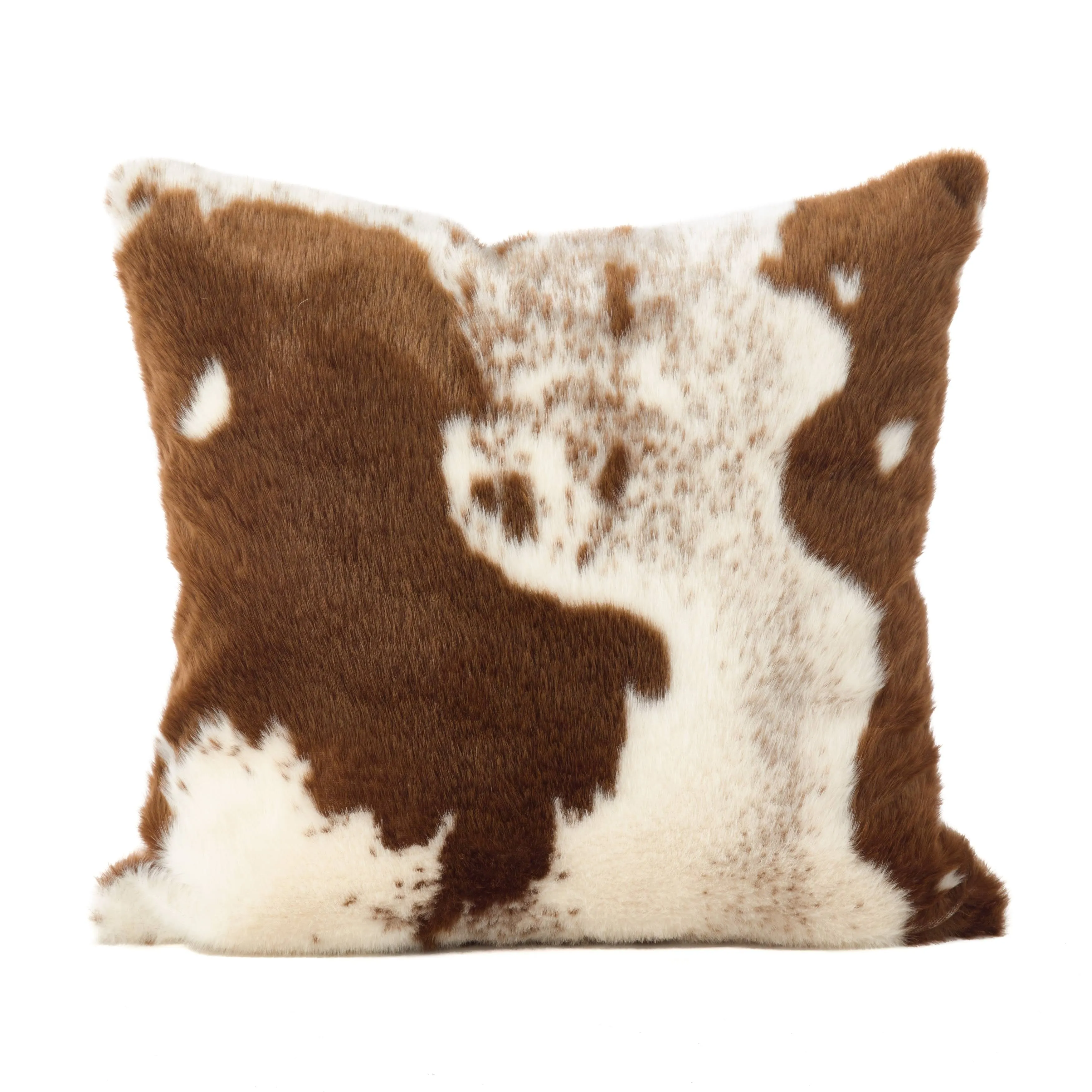 Saro Lifestyle Lait Design Urban Faux Cowhide Poly Filled Pillow 18" Brown