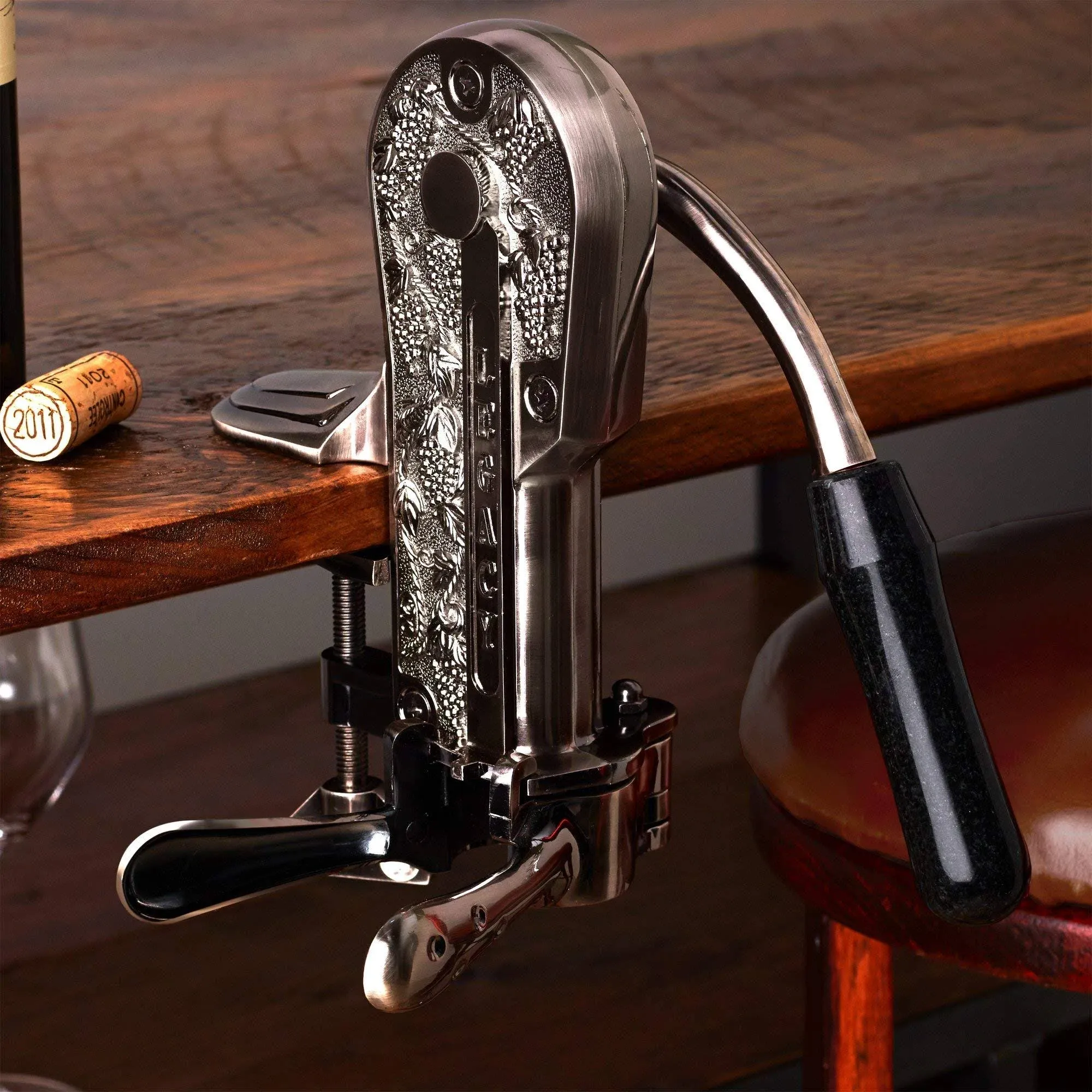 Legacy Corkscrew with Black Marble Handle (Pewter)