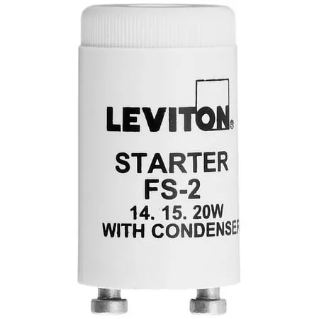 Leviton 12409 Fluorescent Lamp Starter , White (2 Pack)