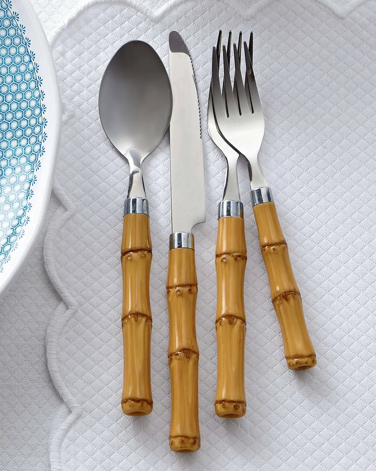 Cambridge Home Bamboo Handle 20-Piece Flatware Set