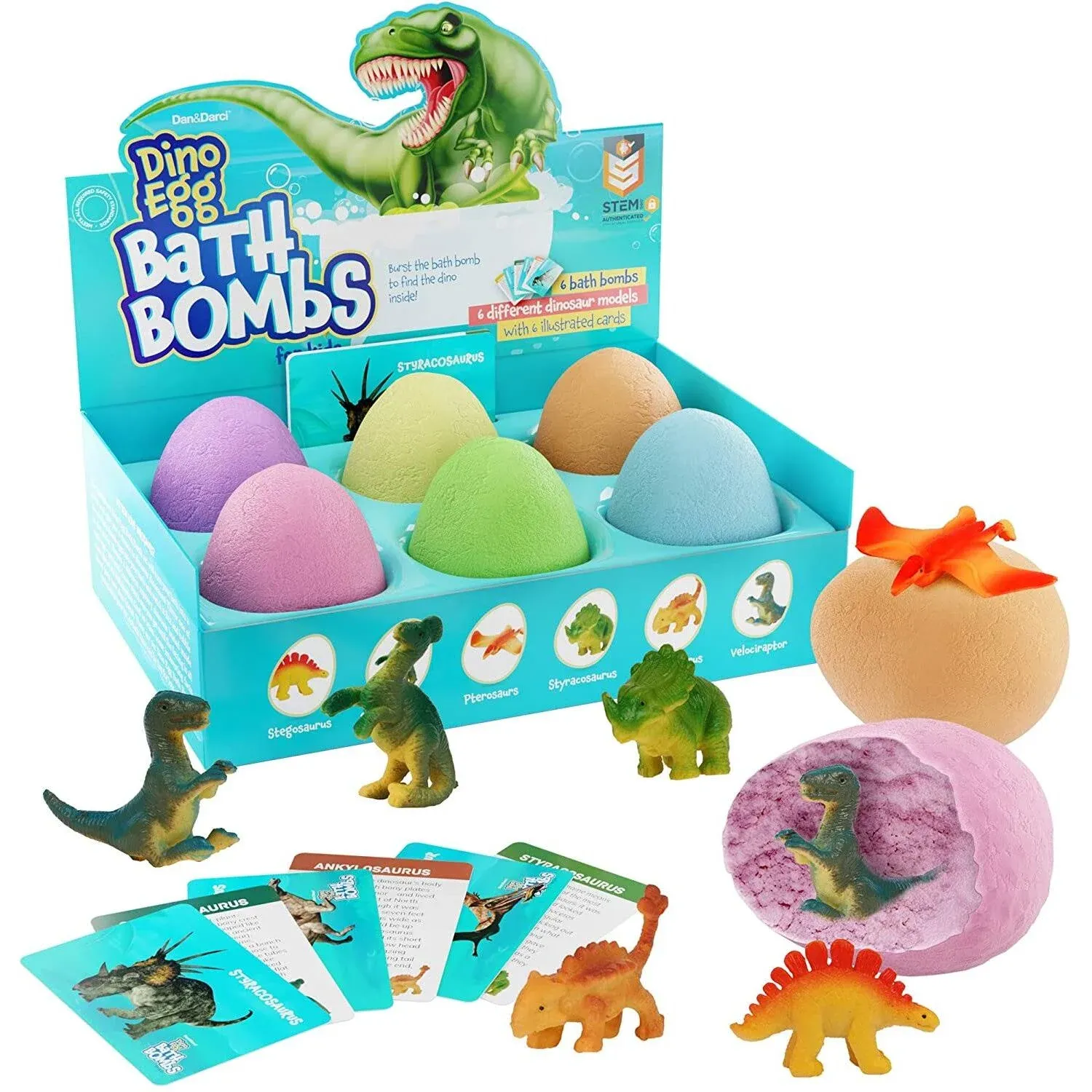 Dan&Darci Dino Egg Bath Bombs for Kids