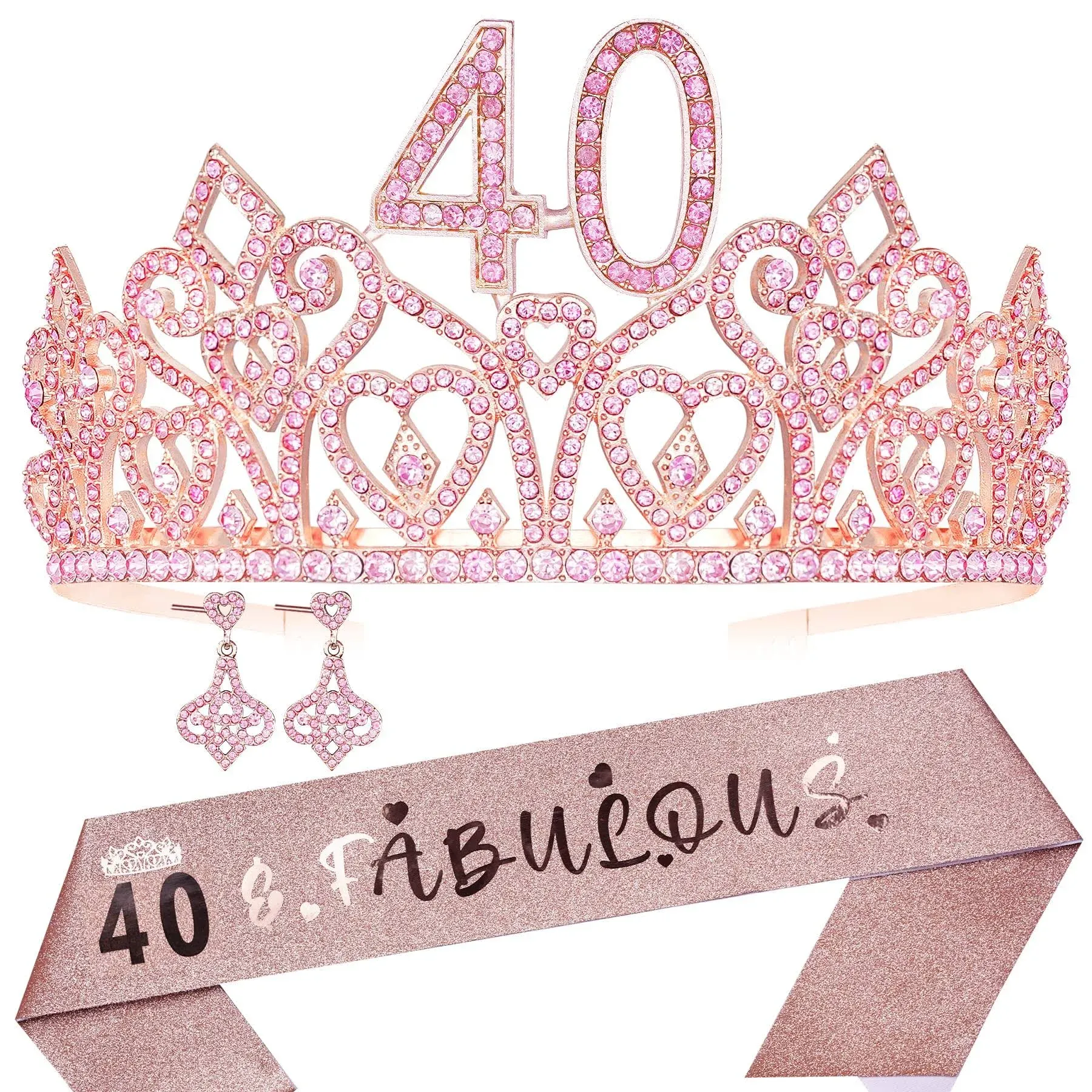 40th Birthday Gifts for Her,40 and Fabuous,40th Birthday Tiara and Sash,40th ...