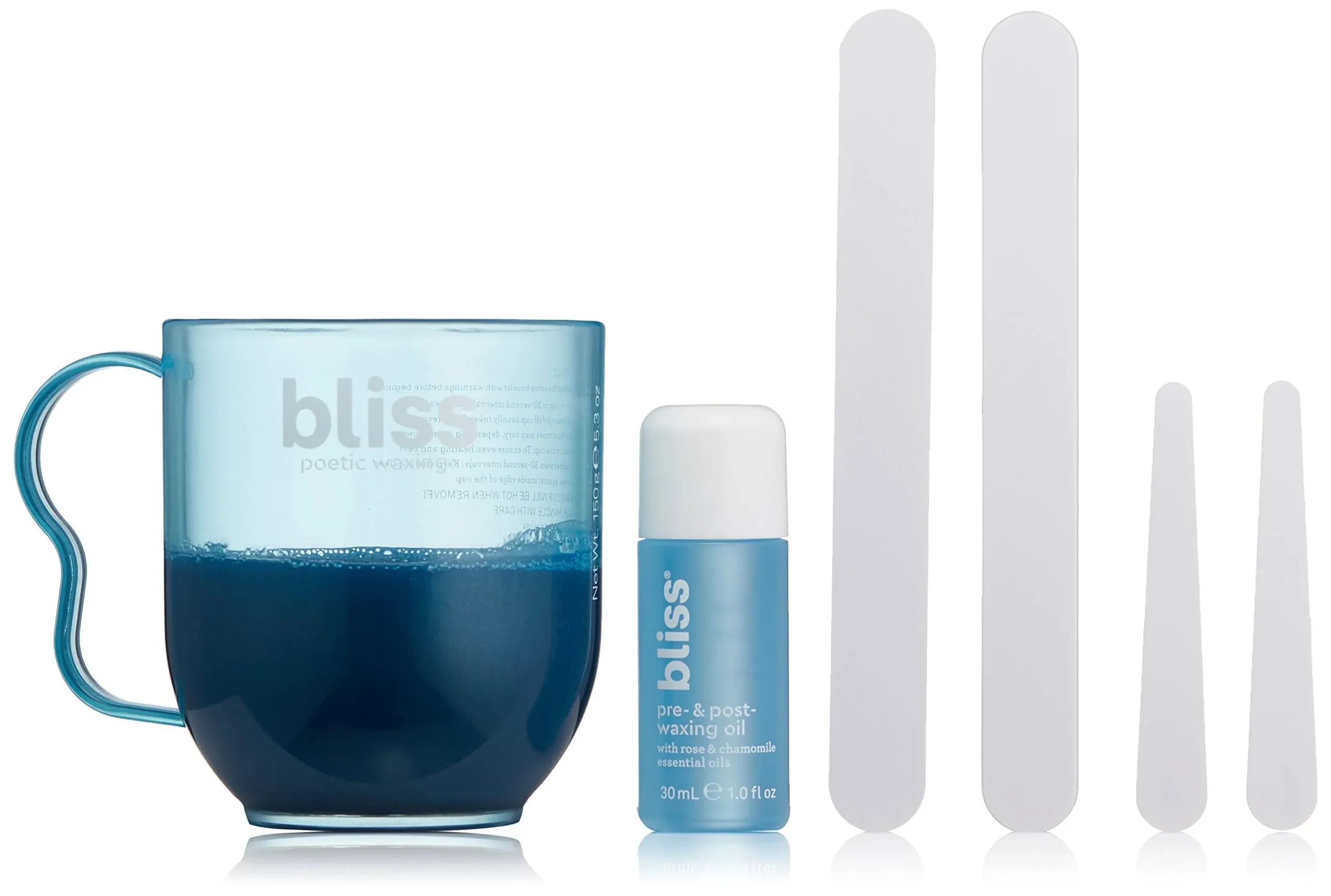 Bliss Poetic Waxing at Home Wax Kit - 5.3 fl oz - Microwavable Stripless Wax Hair Removal Kit - Fragrance Free - Safe for All Skin Types - 6 PC Set