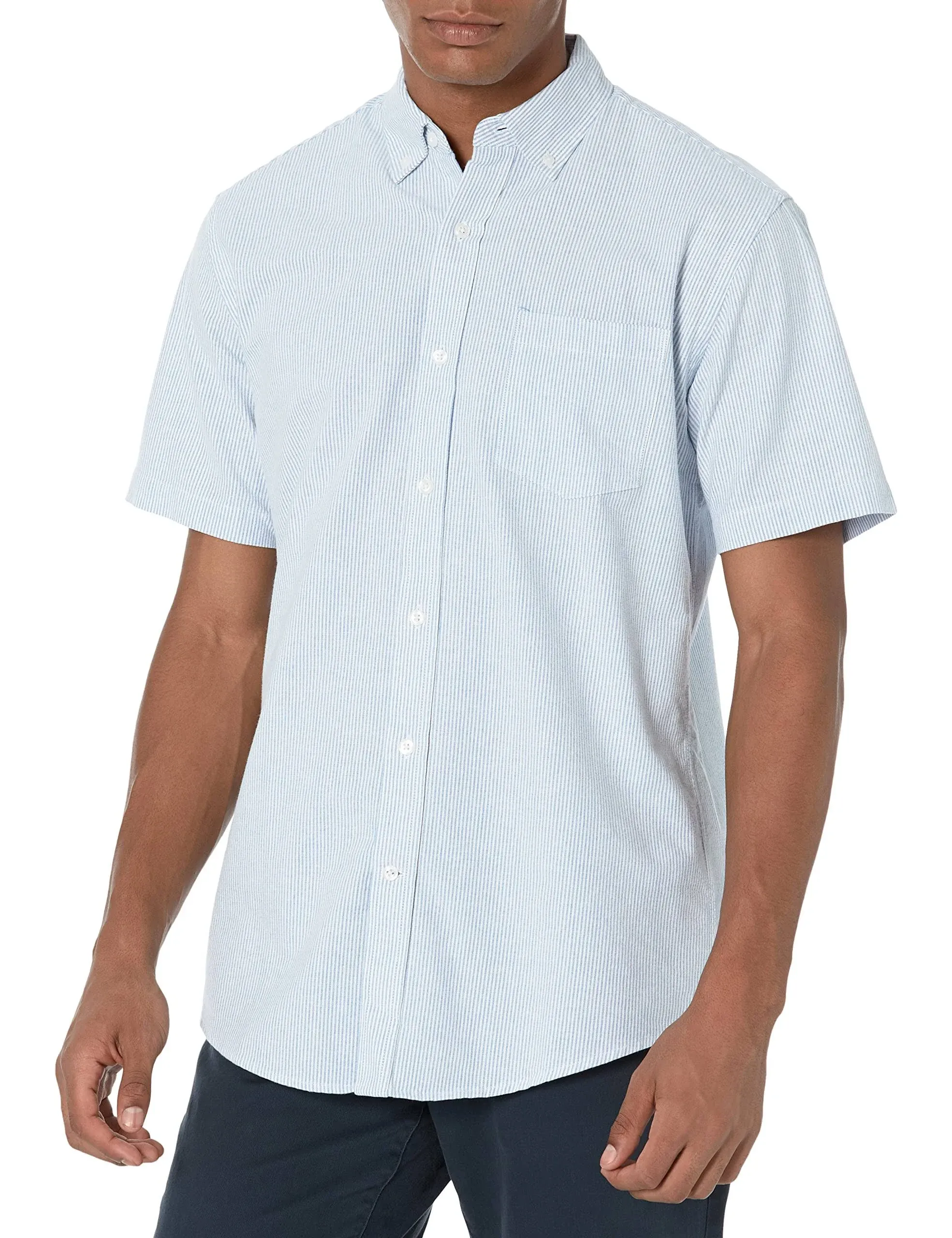 Amazon Essentials Men's Regular-Fit Short-Sleeve Pocket Oxford Shirt