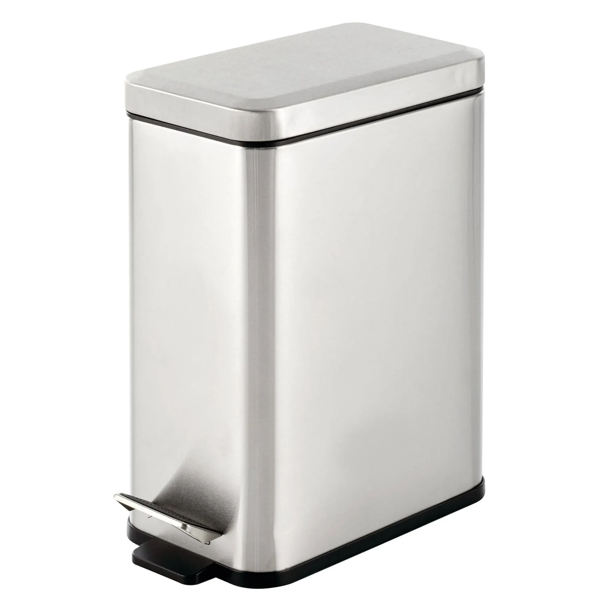 10-Liter Bathroom Step Trash Can Brushed