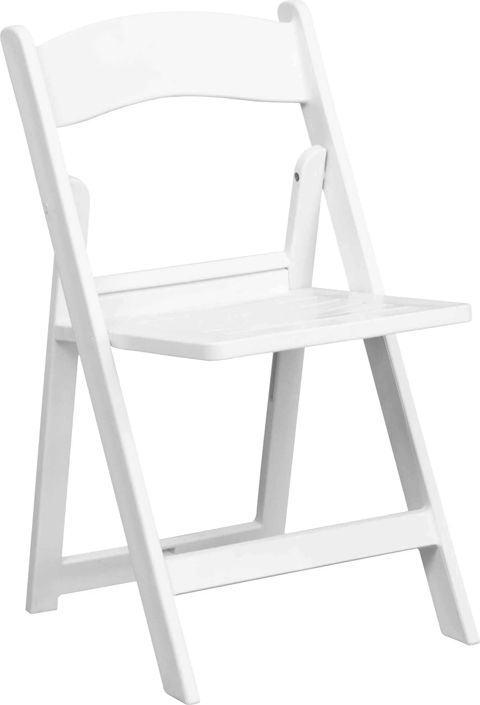 Flash Furniture 2 Pack HERCULES Series 800 lb. Capacity White Resin Folding Chair with Slatted Seat