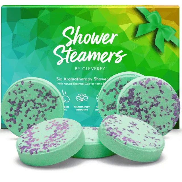 Cleverfy Shower Steamers Aromatherapy Gift Set of 6 Shower Bombs