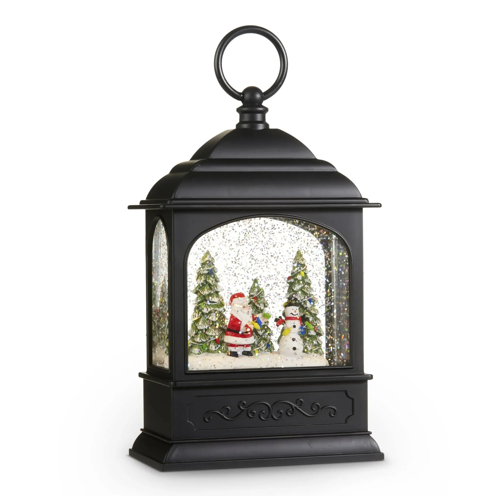 Raz Imports Santa and Snowman Musical Lighted Water Lantern