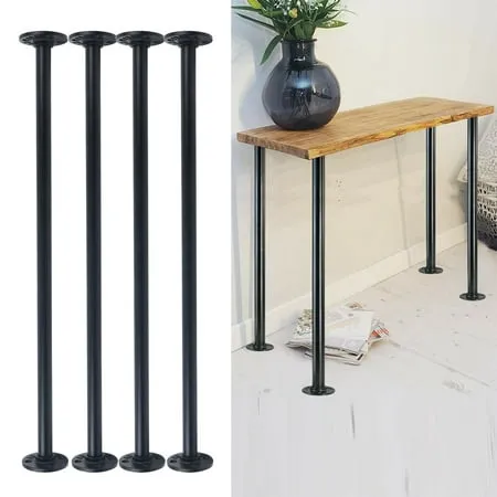 4pcs 30 Adjustable Metal Desk Legs Black Office Table Legs Furniture Legs Set Industrial Metal Pipe Table Legs Office Furniture Table Legs Set Black Metal Coffee Desk Legs DIY Table Furniture Leg