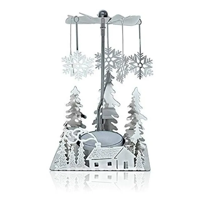 BANBERRY Designs Holiday Cabin Candle Spinner