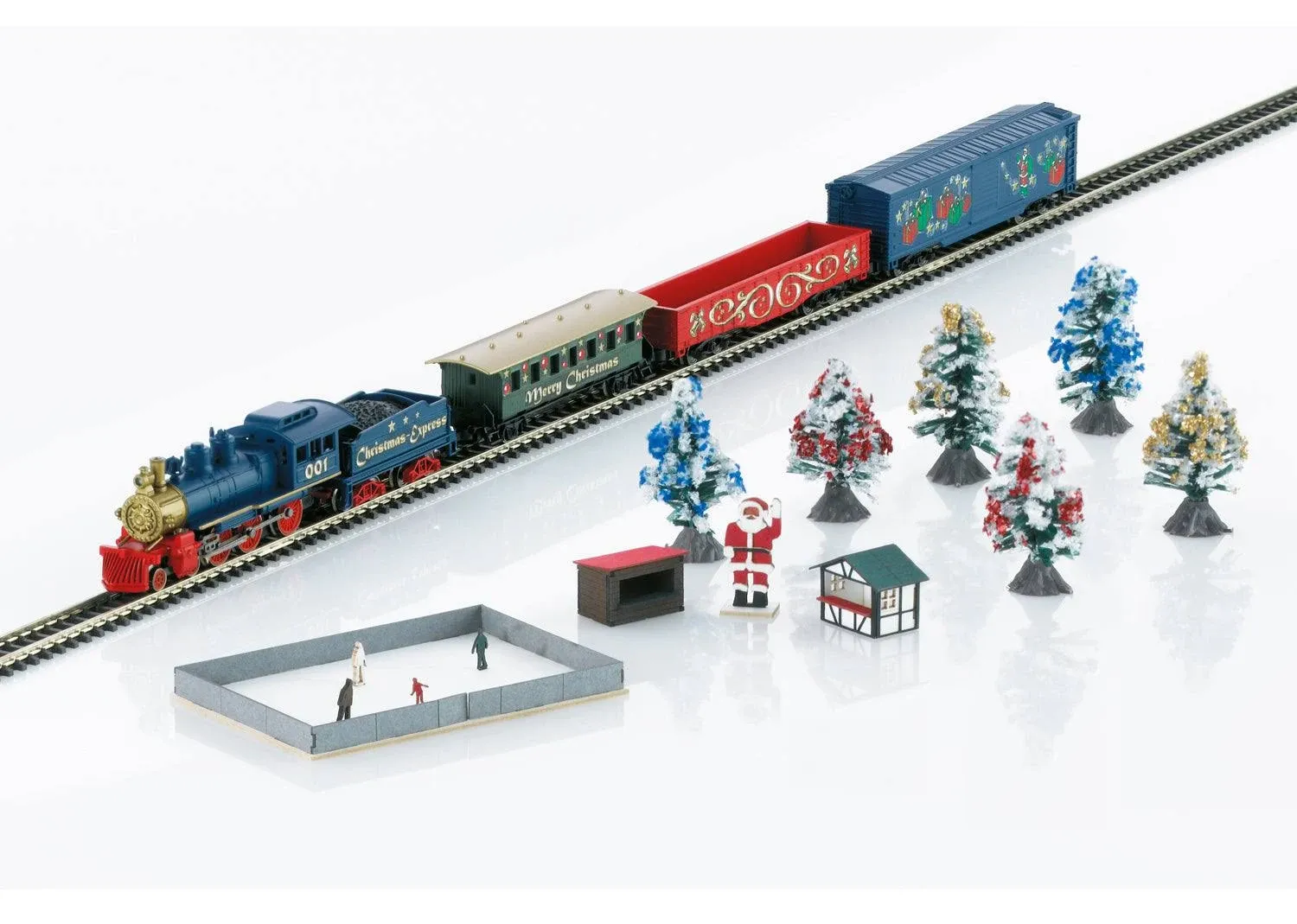 81846 MARKLIN Z Christmas Starter Set, 120 Volts, Steam Freight Train w. an Oval