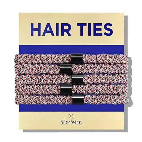 Havhaf Braided Mens Hair Ties For Mens 5 pcs For Buns Curly Thick Dense Hair Elastic Hair Ties For Guys