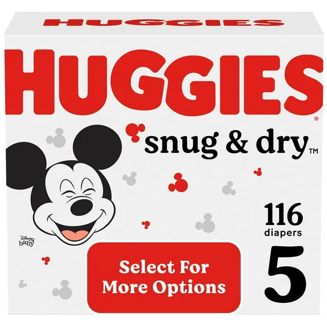 Huggies Size 2 Diapers, Snug & Dry Baby Diapers, Size 2 (12-18 lbs), 100 Count