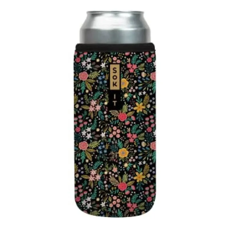 Sok It Can Sok Sleeve for Beer & Soda Insulated Neoprene Cover (English Garden Picnic, 25oz Can Sleeve)