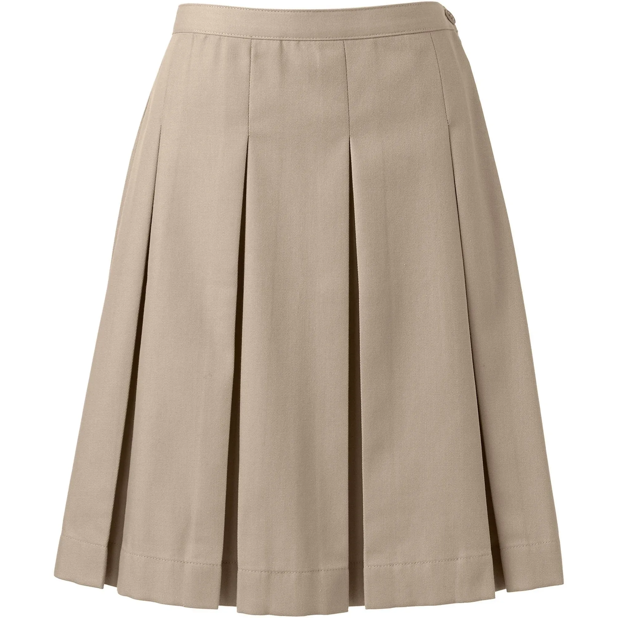 Lands' End School Uniform Girls Box Pleat Skirt Above The Knee - 6 - Khaki