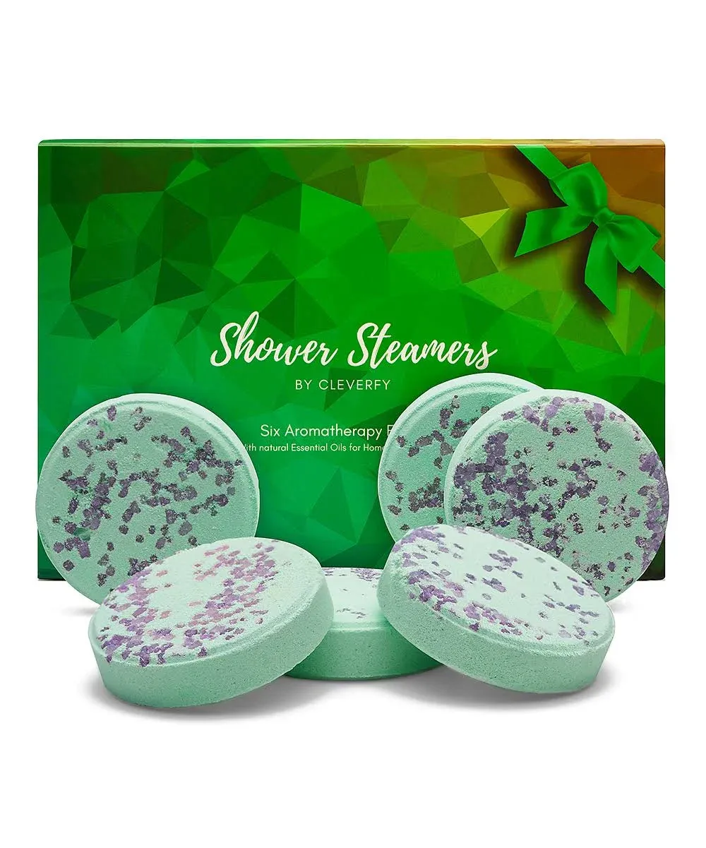 Cleverfy Shower Steamers Aromatherapy Gift Set of 6 Shower Bombs