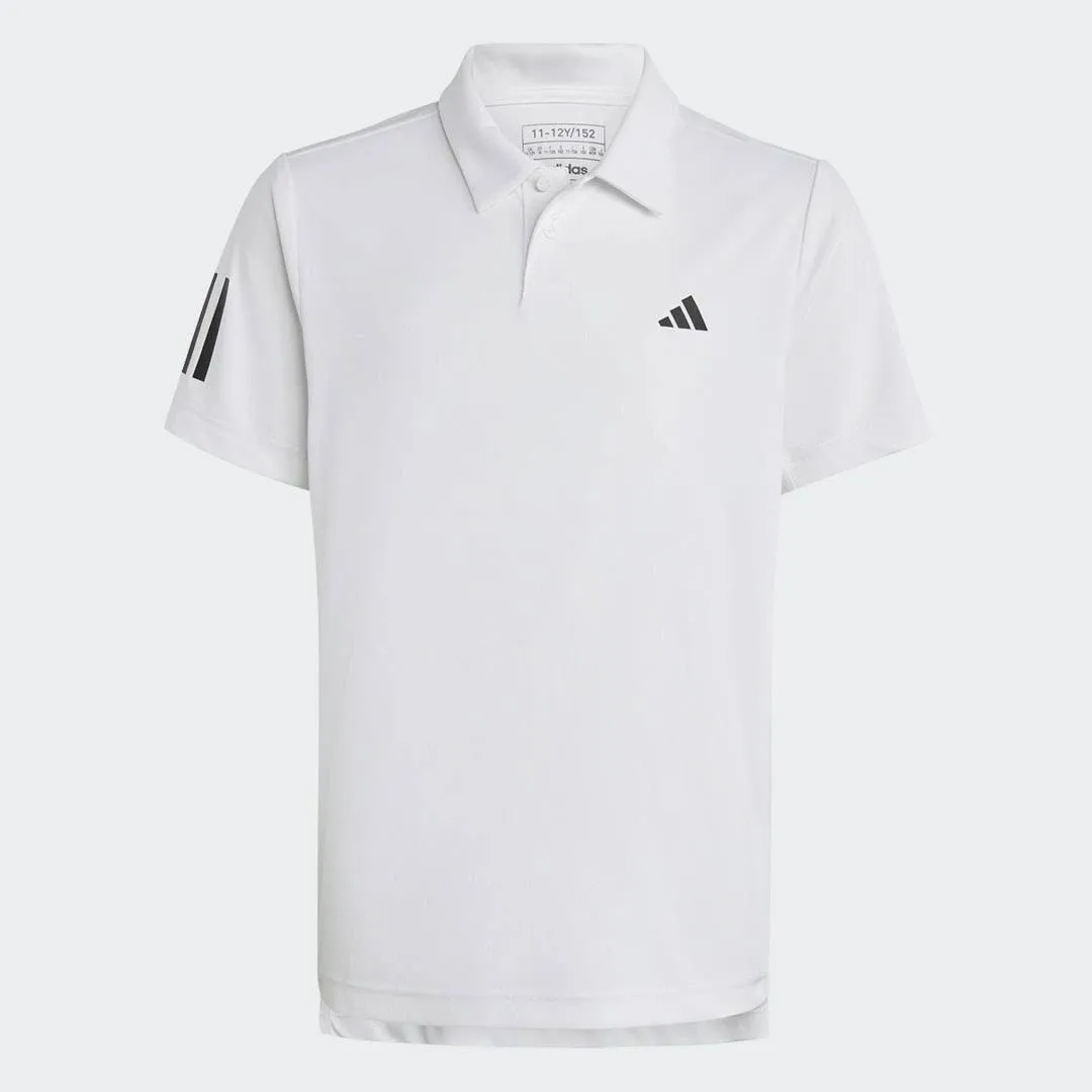 adidas Boys Club 3 Stripe Polo - White – Merchant of Tennis