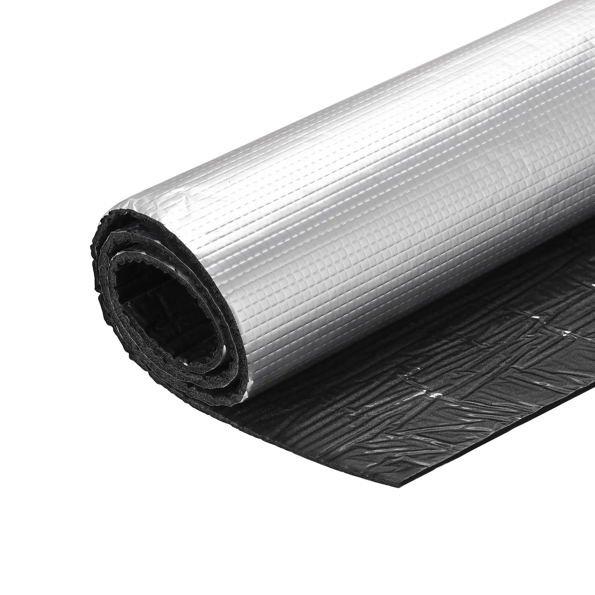 Uxcell Insulation Sheet Self-Adhesive Embossed Aluminum Foil Waterproof Heat Resistant Thermal Barrier for Roof Wall Duct Pipe Rubber Foam