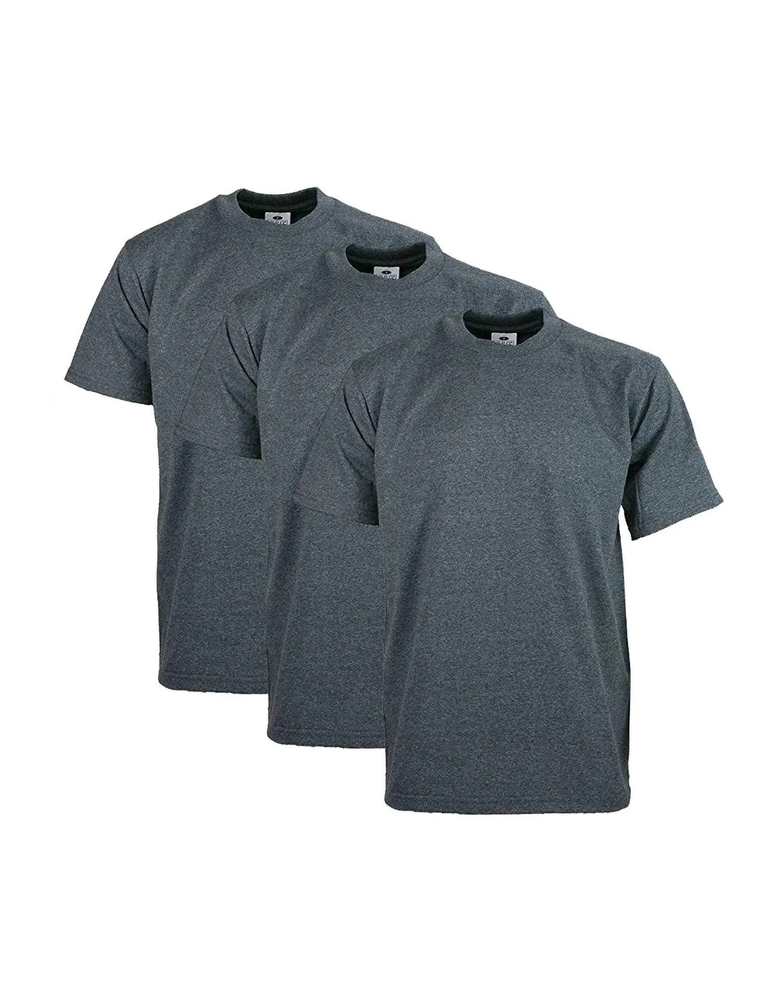 Pro Club Men's 3-Pack Heavyweight Cotton Short Sleeve Crew Neck T-Shirt, Sky Blue, Medium