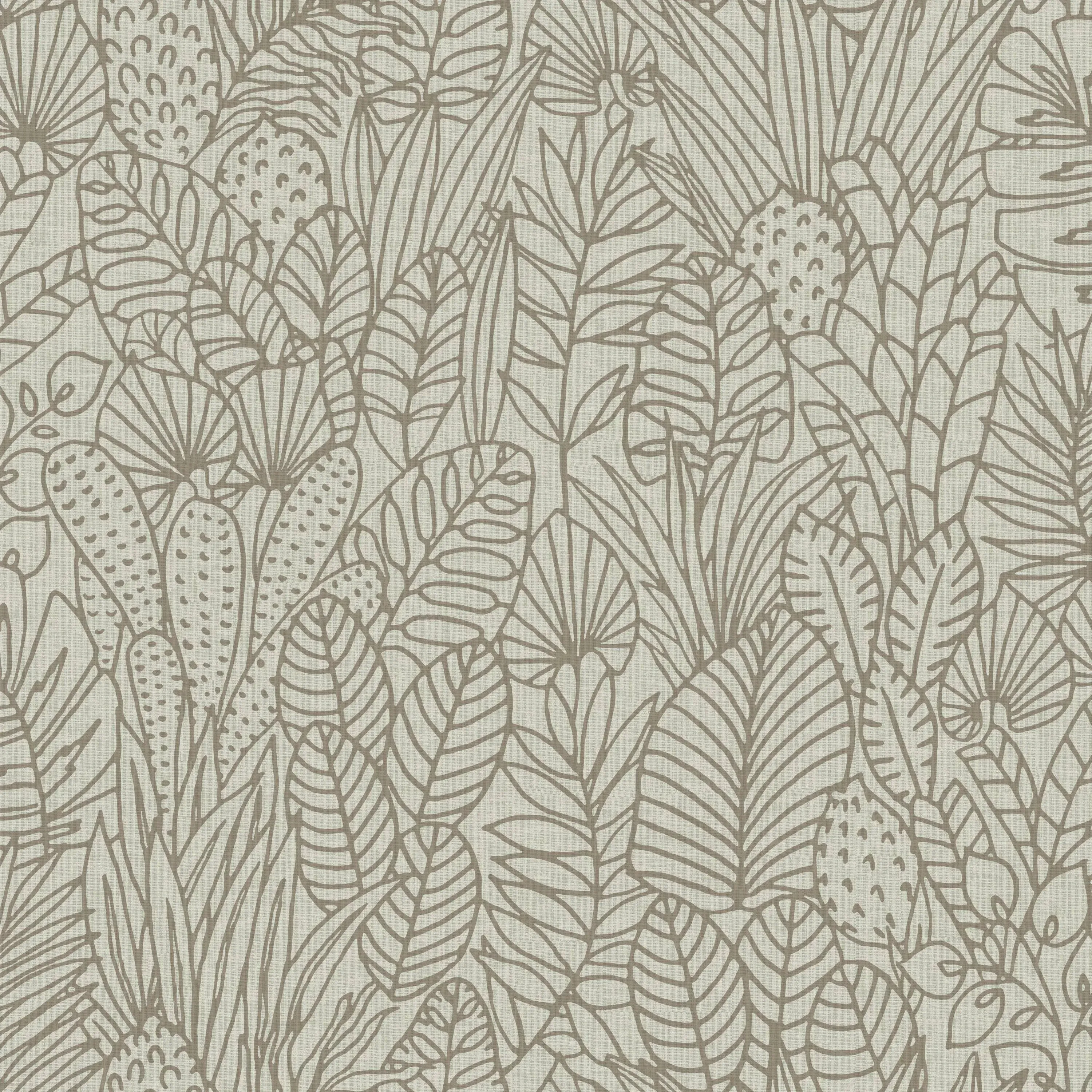 RoomMates Tropical Leaves Sketch Peel and Stick Wallpaper