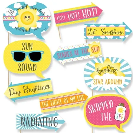 Big Dot of Happiness Funny You are My Sunshine - Baby Shower or Birthday Party Photo Booth Props Kit - 10 Piece