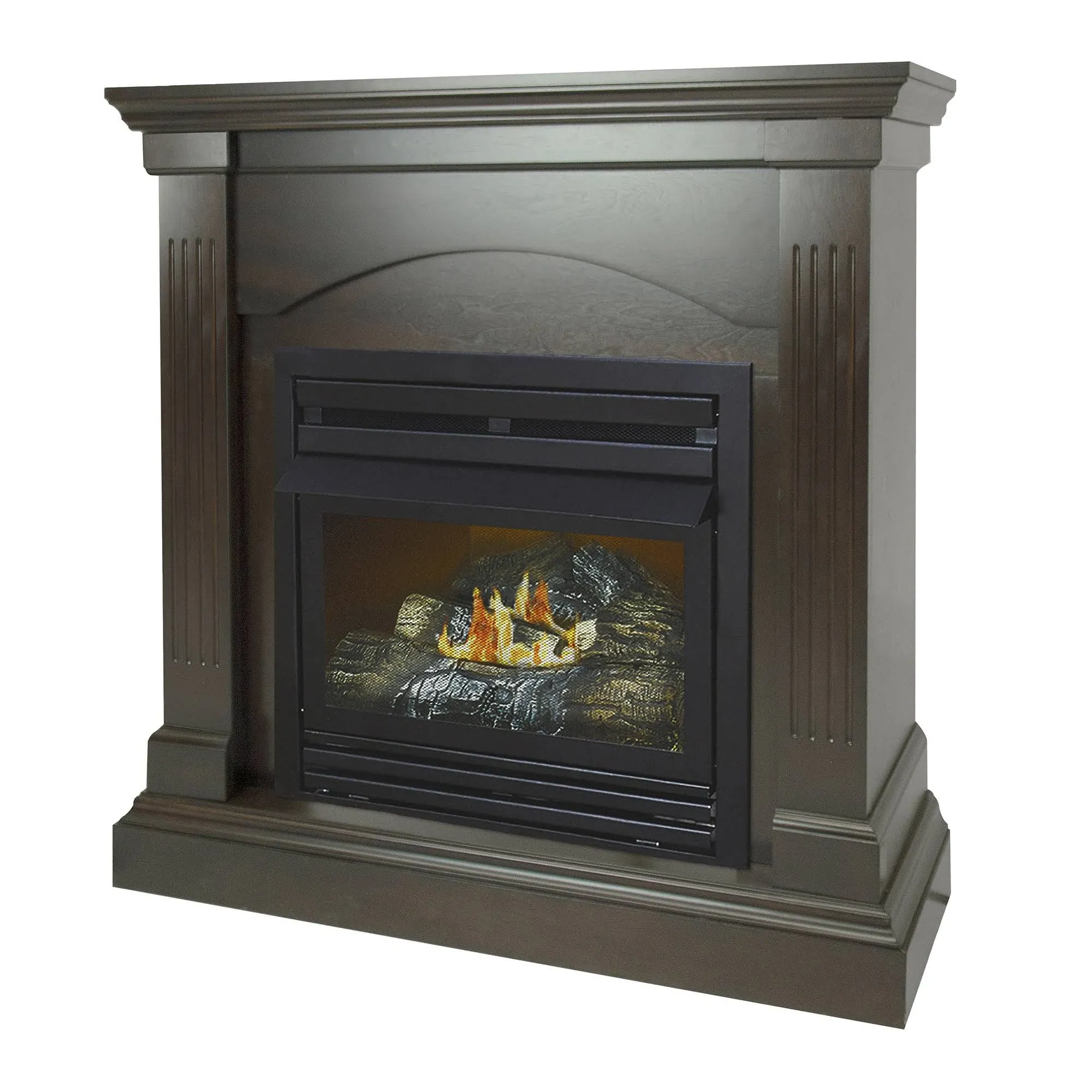 Pleasant Hearth 36 in. Tobacco Vent-Free Natural Gas Fireplace System