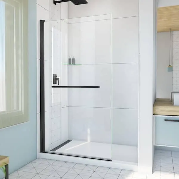 DreamLine SD-374072Q-09 Aqua-Q Swing Frameless Shower Door, Black