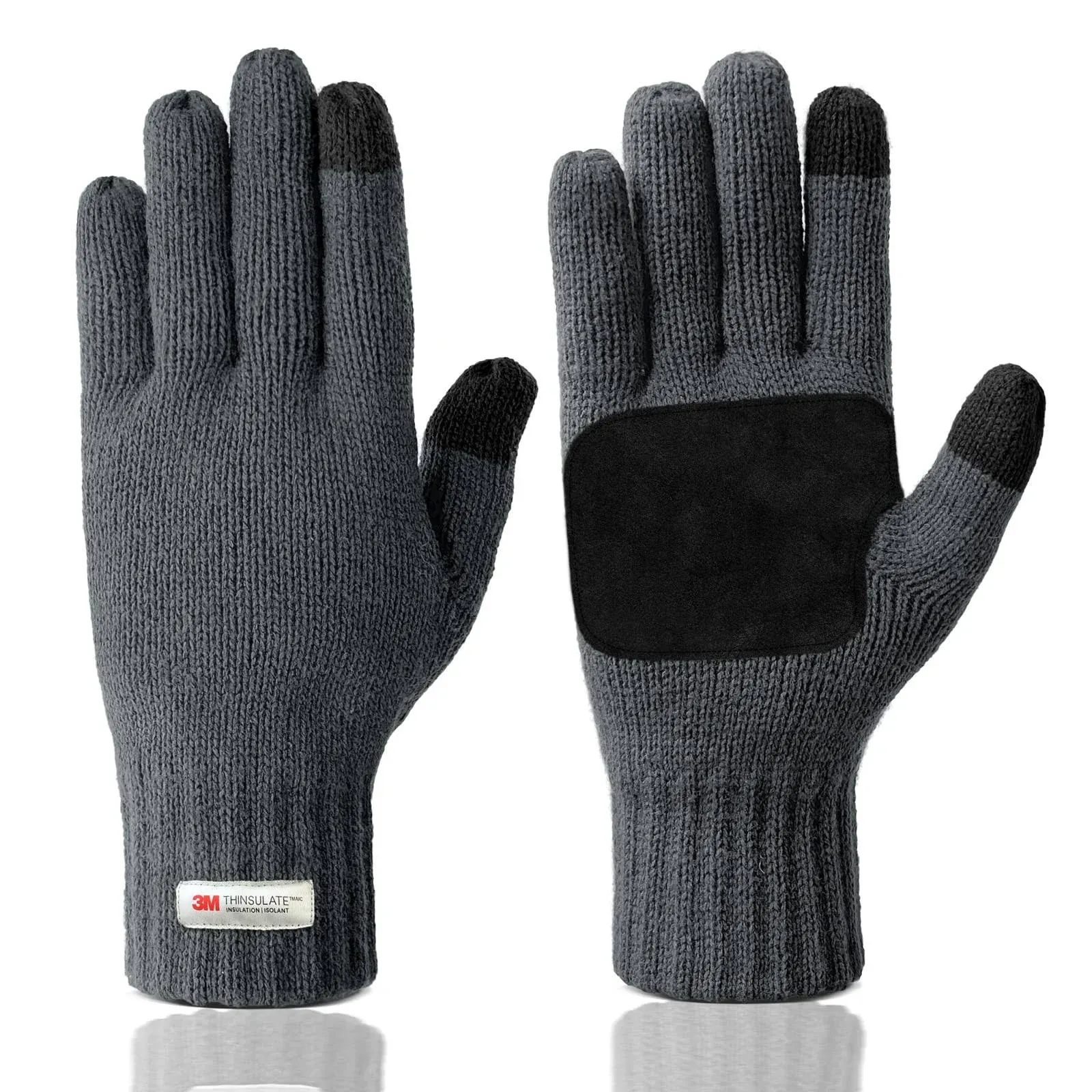 Evridwear Men's Winter Warm Knitted Thermal Anti-Slip Touchscreen Gloves