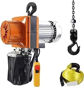 VEVOR Electric Chain Hoist, 2200 lbs/1 ton Capacity, 10 ft Lifting Height, 10 ft/min Speed, 120V, Single Phase Overhead Crane with G100 Chain, 10 ft Wired Remote Control for Garage, Shop, Hotel, Home